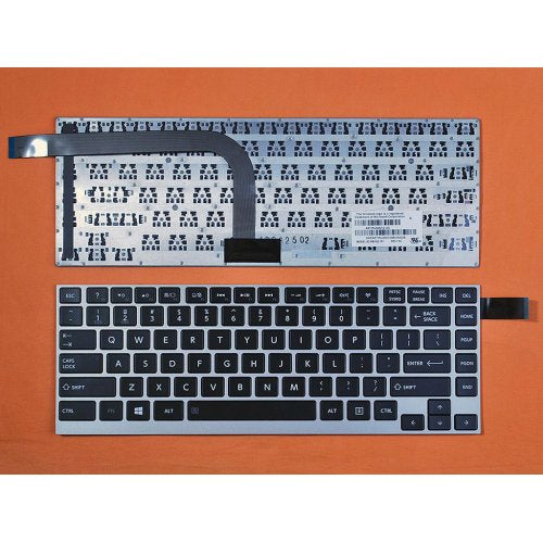 Клавиатура за лаптоп Toshiba U900W W30-A W35DT W35D Черна със Сива Рамка / Silver Frame Black US/UK