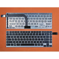 Клавиатура за лаптоп Toshiba U900W W30-A W35DT W35D Черна със Сива Рамка / Silver Frame Black US/UK thumbnail 1
