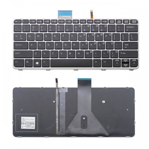 Клавиатура за лаптоп HP EliteBook Folio 1020 G1 Черна със Сребриста Рамка с Подсветка / Silver Frame Black With Backlit