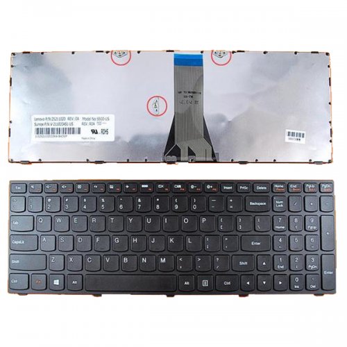 Клавиатура за лаптоп Lenovo IdeaPad B50-30 G50-30 G50-70 Черна с черна рамка / Black Frame Black