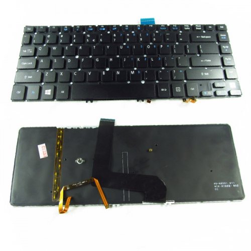 Клавиатура за лаптоп Acer Aspire M5-481T M5-481TG M5-481PT M5-481PTG Without Frame Black Backlit