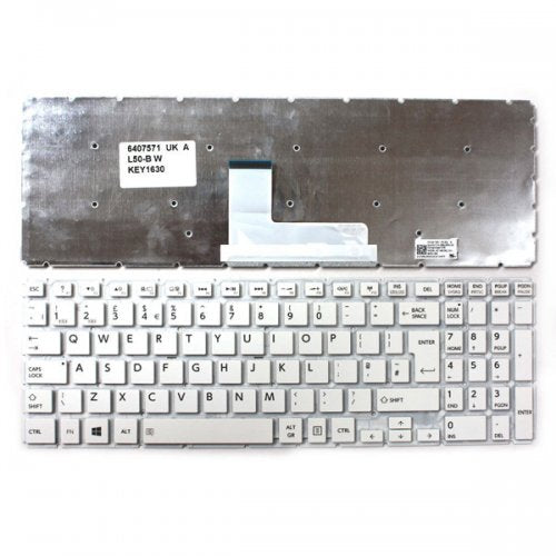 Клавиатура за лаптоп Toshiba Satellite L50-B L50-C L70-C - Бяла Без Рамка с Голям Ентър (No Frame White UK)