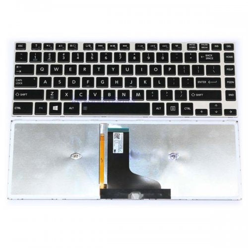 Клавиатура за лаптоп Toshiba Satellite M40T Черна със Сребриста Рамка и Backlit