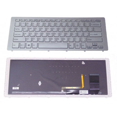 Клавиатура за лаптоп Sony Vaio SVF15N Series - Сребриста Рамка със Сребристи бутони и Подсветка
