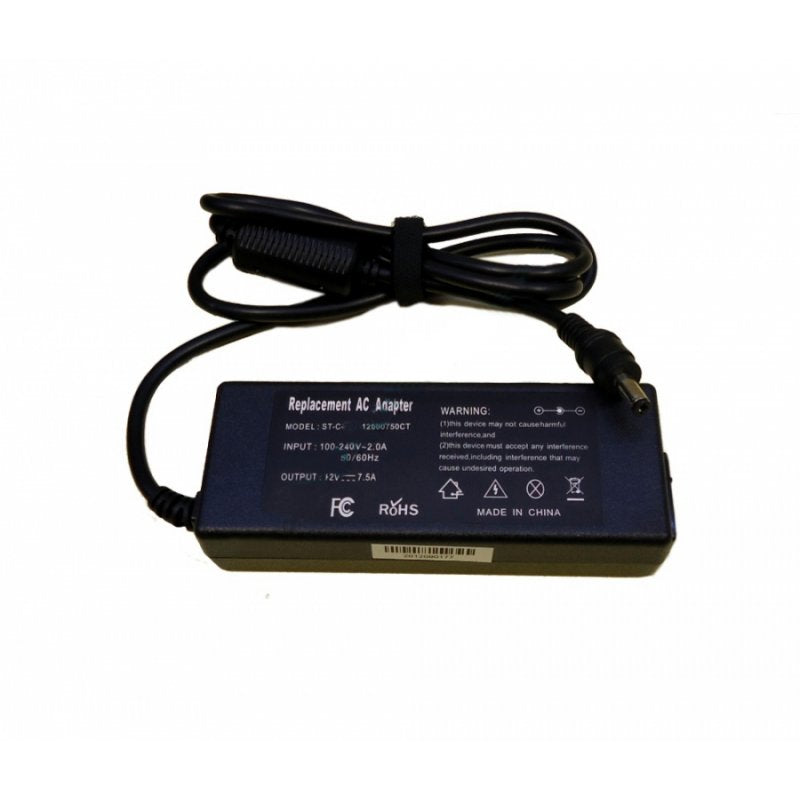 Зарядно за лаптоп (Laptop AC Adapter) / LCD - 12V / 7.5A-8.0A / 90W - (5.5x2.1) - Заместител / Replacement Високо Качество A+