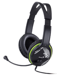 Genius слушалки с микрофон Headset HS-400A - 3.5 mm, Mic, Black/Green thumbnail 3