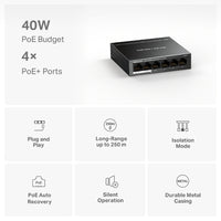 6-портов настолен комутатор Mercusys MS106LP 10/100 Mbps със 4 PoE+ порта thumbnail 10
