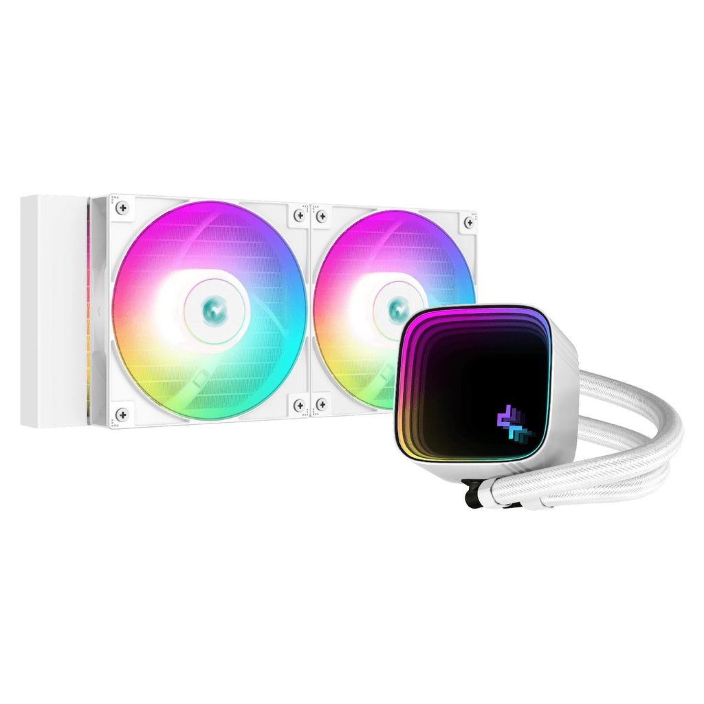 Охлаждаща система DeepCool Water Cooling LS520 SE White Addressable RGB, Infinity mirror design LGA1700/AM5 - R-LS520-WHAMMM-G-1