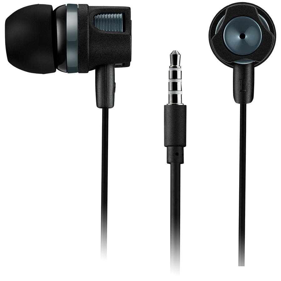 CANYON Stereo earphones with microphone, 1.2M, dark gray - CNE-CEP3DG