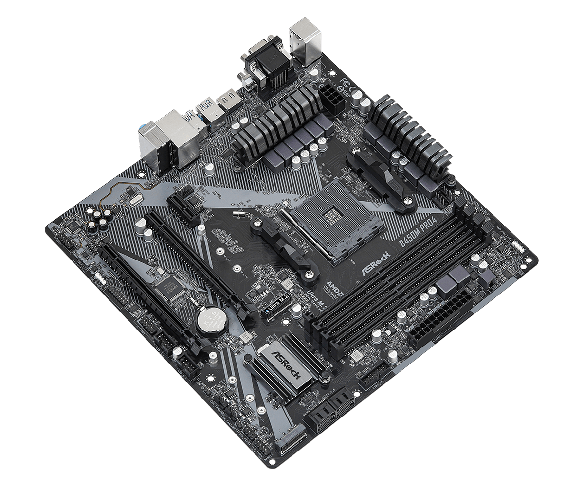 Дънна платка ASROCK B450M Pro4 R2.0 - ASR-MB-B450M-PRO4-R2