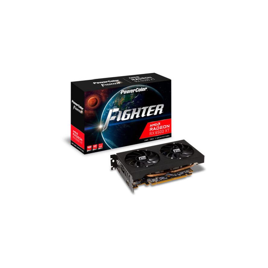 Powercolor Radeon RX6500XT Fighter 4GB GDDR6 HDMI DP - (A) - AXRX 6500XT 4GBD6-DH/OC