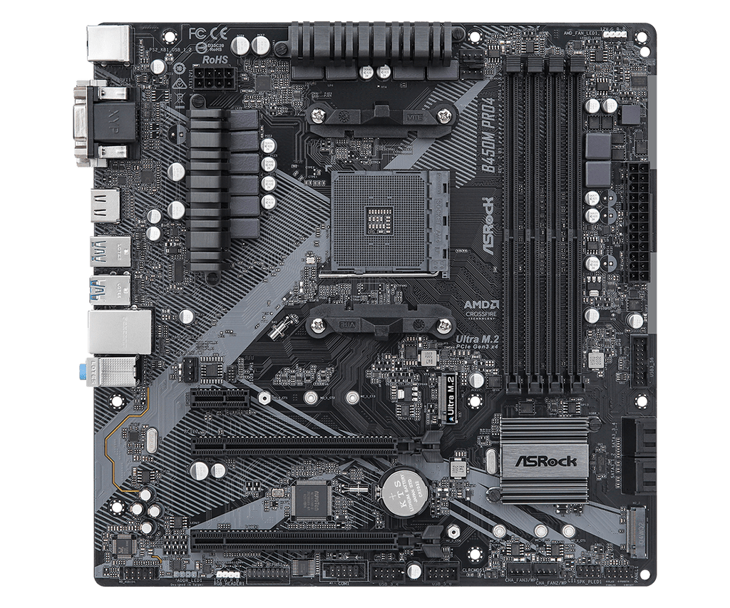 Дънна платка ASROCK B450M PRO4 R2.0 / AM4 - 65781