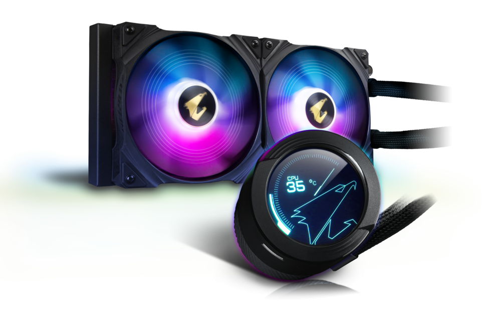 Охлаждаща система Gigabyte AORUS WATERFORCE X 280, LCD Display, RGB Fusion - GA-GP-AORUS-WFX-280