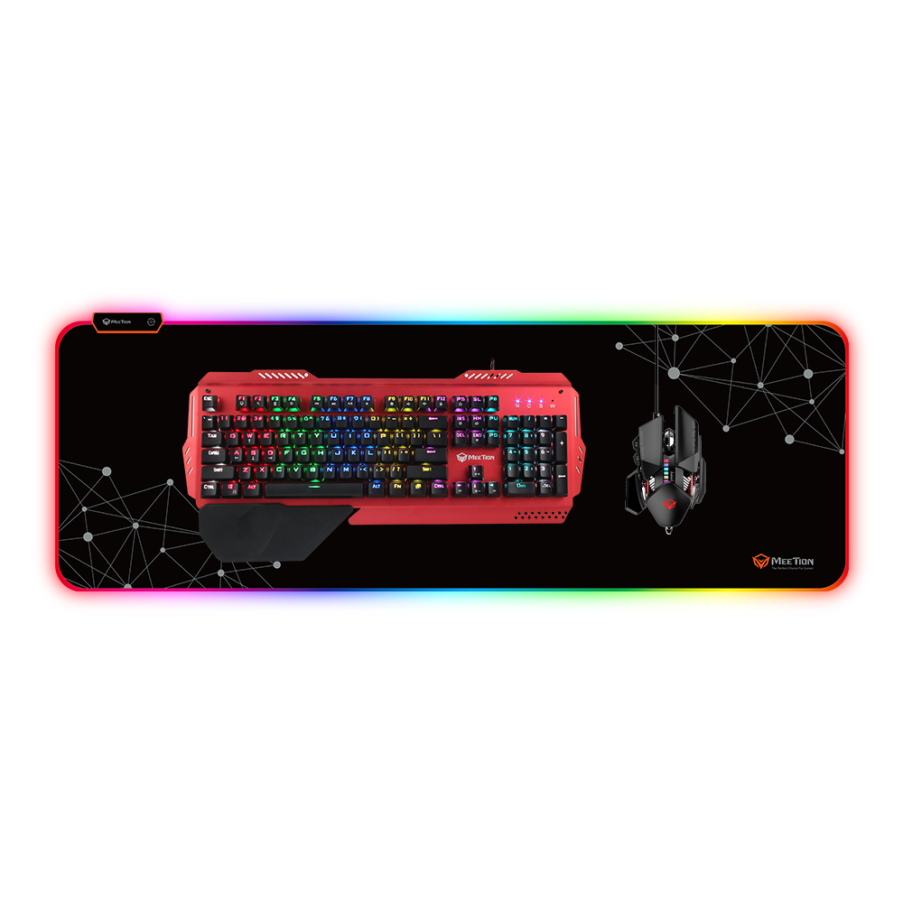 Meetion PD121 Mouse pad, Rainbow Backlit with Multiple lighting modes