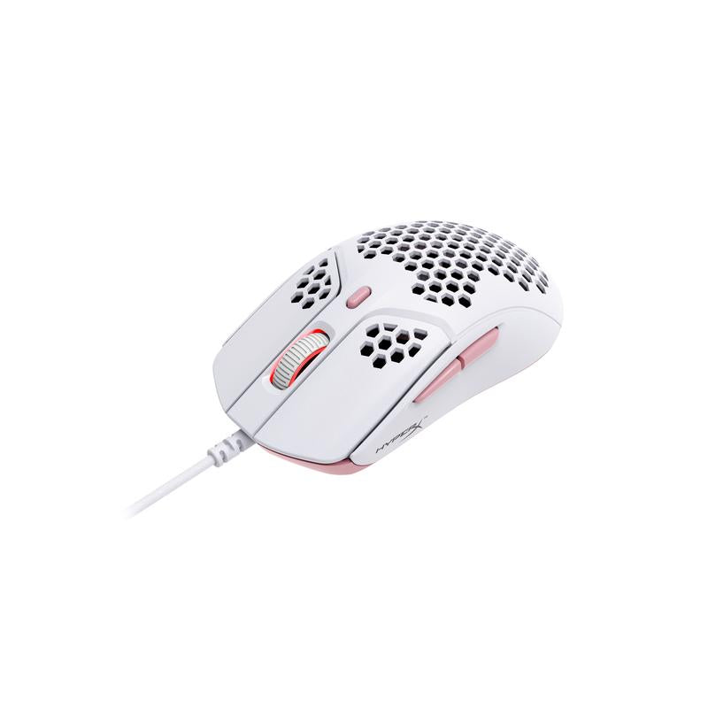 Геймърска мишка HyperX Pulsefire Haste, RGB, USB 2.0, Бял/Розов - HX-MOUSE-PFH-WP