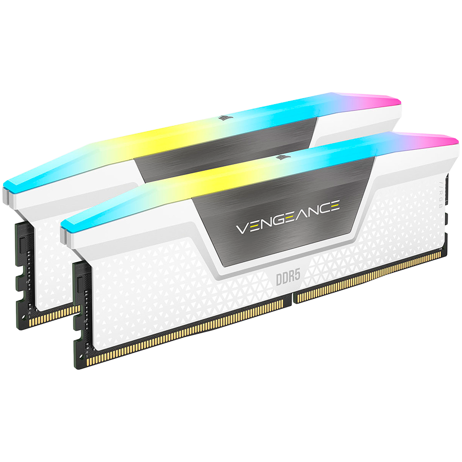 Памет Corsair DDR5, 6000MT/s 32GB 2x16GB DIMM, Unbuffered, 36-44-44-96, Std PMIC, XMP 3.0, VENGEANCE RGB DDR5, 1.4V, white - CMH32GX5M2E6000C36W