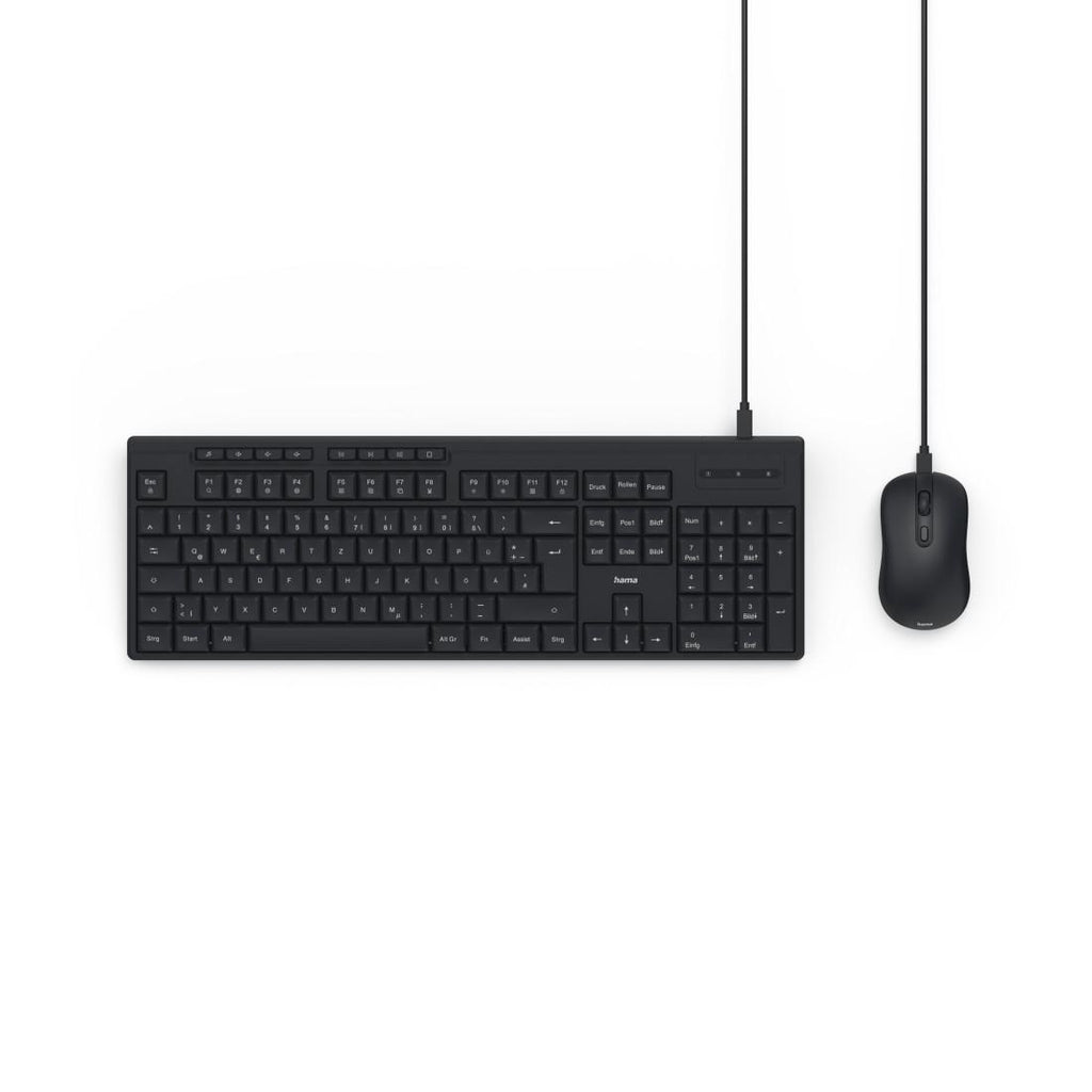 HAMA Жичен комплект клавиатура и мишка CKM-200, USB-A, USB-C - HAMA-173054