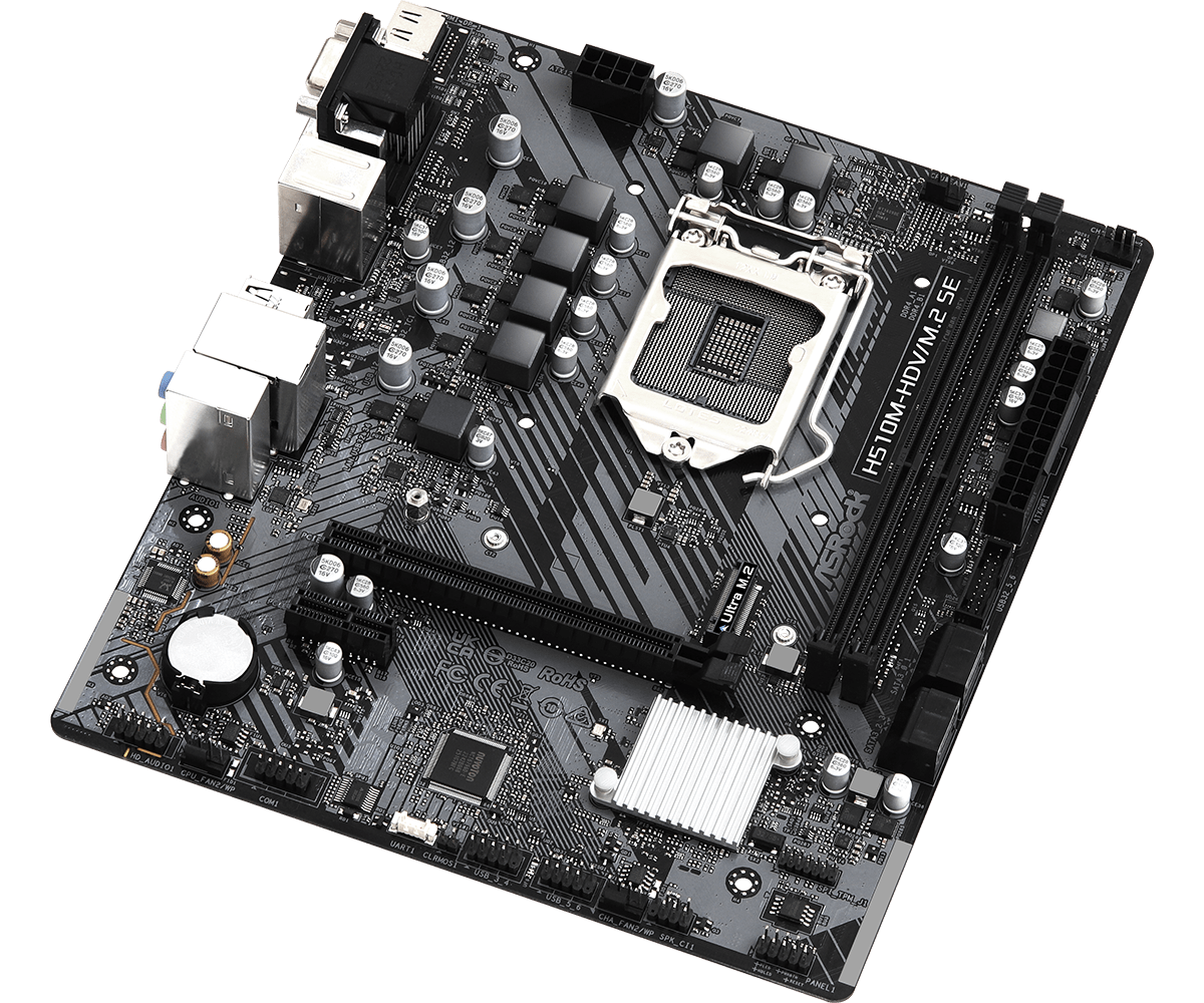 Дънна платка ASRock H510M-HDV/M.2 SE, LGA1200, DDR4, mATX - ASR-MB-H510M-HDV-M2-SE