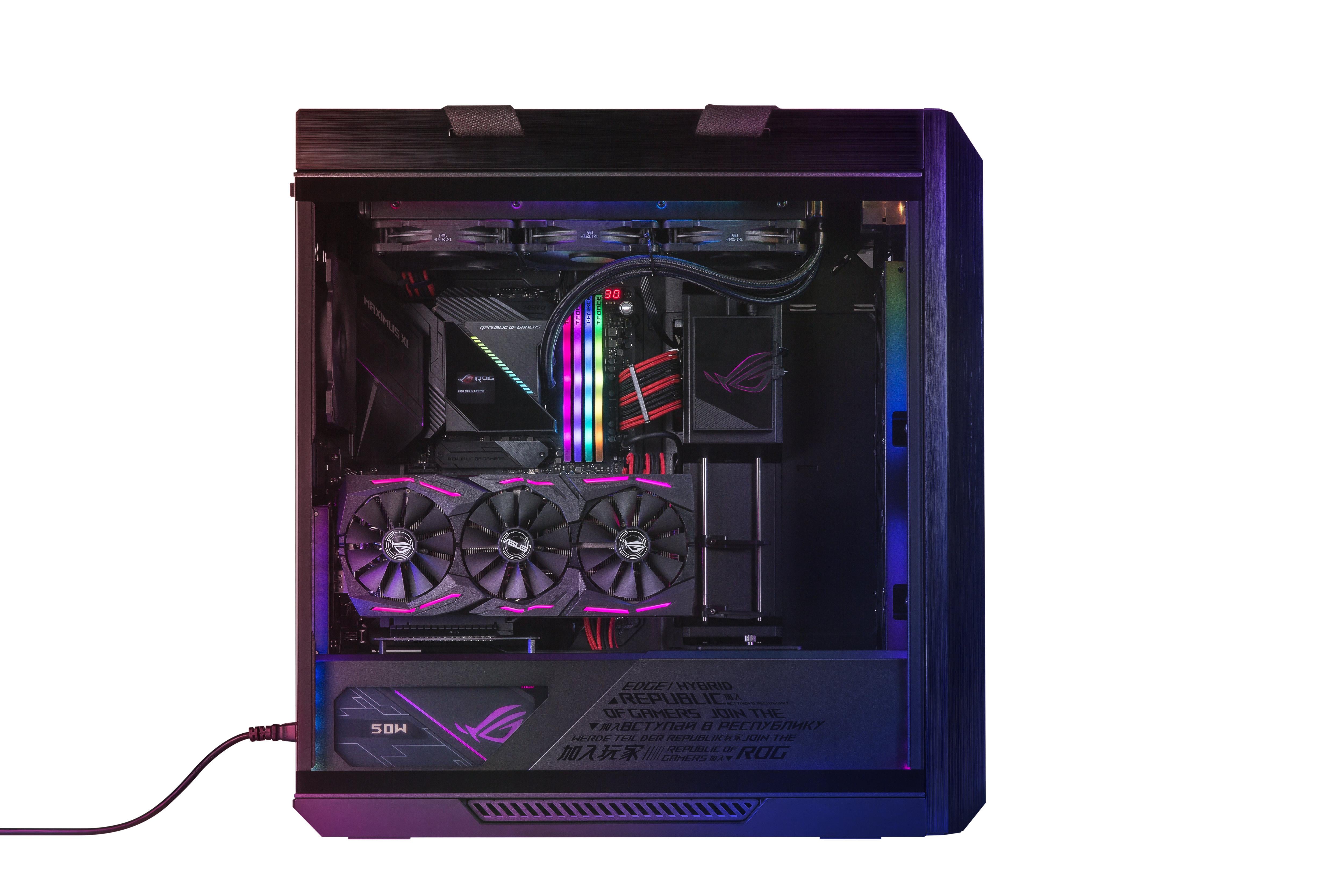 Кутия за компютър ASUS ROG Strix Helios, ATX/EATX, Mid-Tower, Aura Sync ARGB - ASUS-CASE-ROG-HELIOS-BK