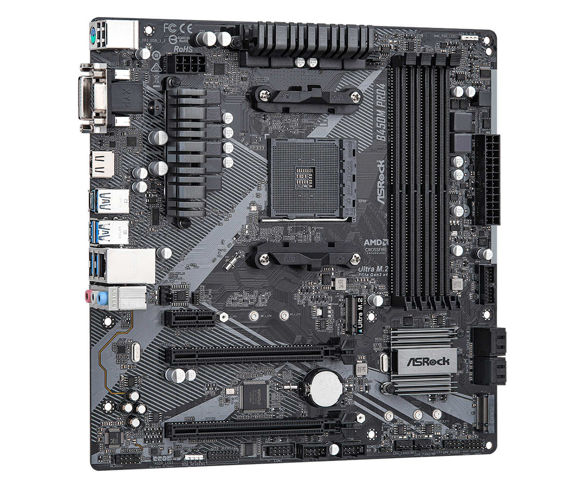 Дънна платка ASROCK B450M Pro4 R2.0 - ASR-MB-B450M-PRO4-R2