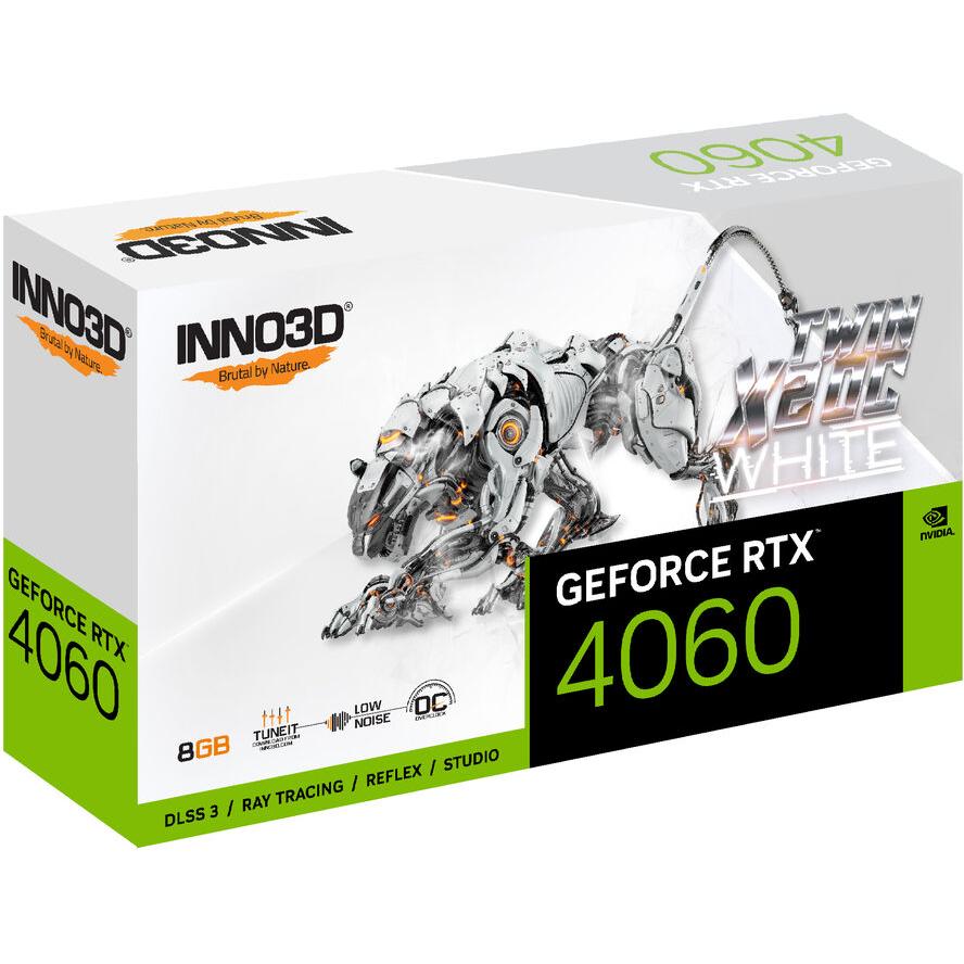 Inno3D RTX4060 Twin X2 OC WHITE 8GB GDDR6 HDMI 3xDP - (A) - N40602-08D6X-173051W (8 дни доставкa)