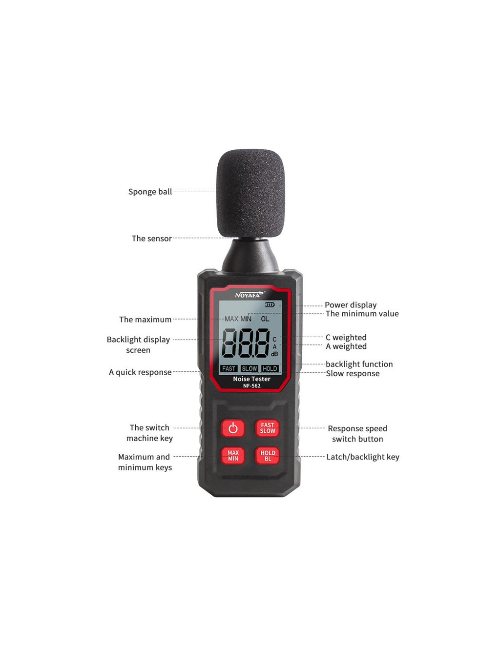 Noyafa Тестер за ниво на шума NF-562 Noise tester NF-562