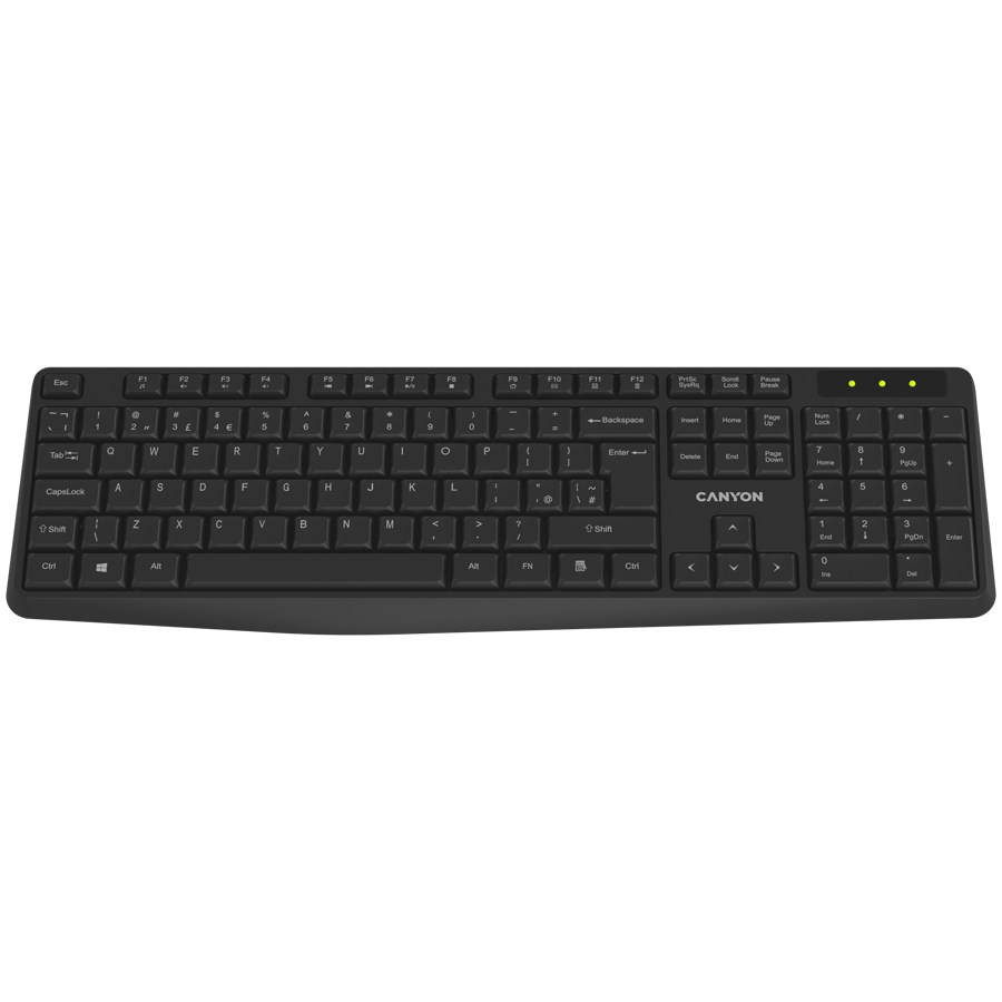 Kлавиатура CANYON keyboard KB-W01 EN/BG Wireless Black - CNE-CKEYW01-BG