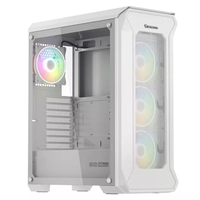 Кутия за компютър GENESIS Genesis Irid 505 V2 ARGB White, ATX/mATX/Mini-ITX, 2x USB 3.0, 2x USB 2.0, прозорец, бяла, без захранване - NPC-1872