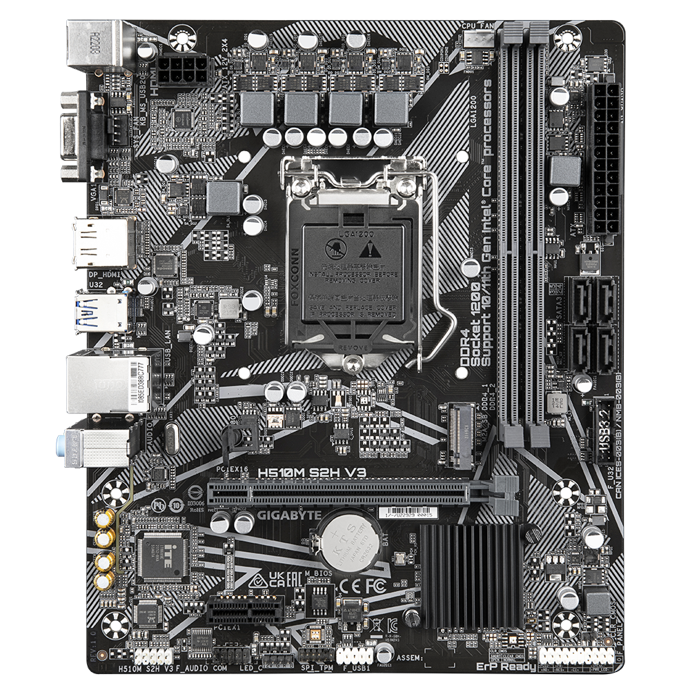 Дънна платка GIGABYTE H510M-S2H V3, socket 1200, Micro ATX - GA-MB-H510M-S2H-V3