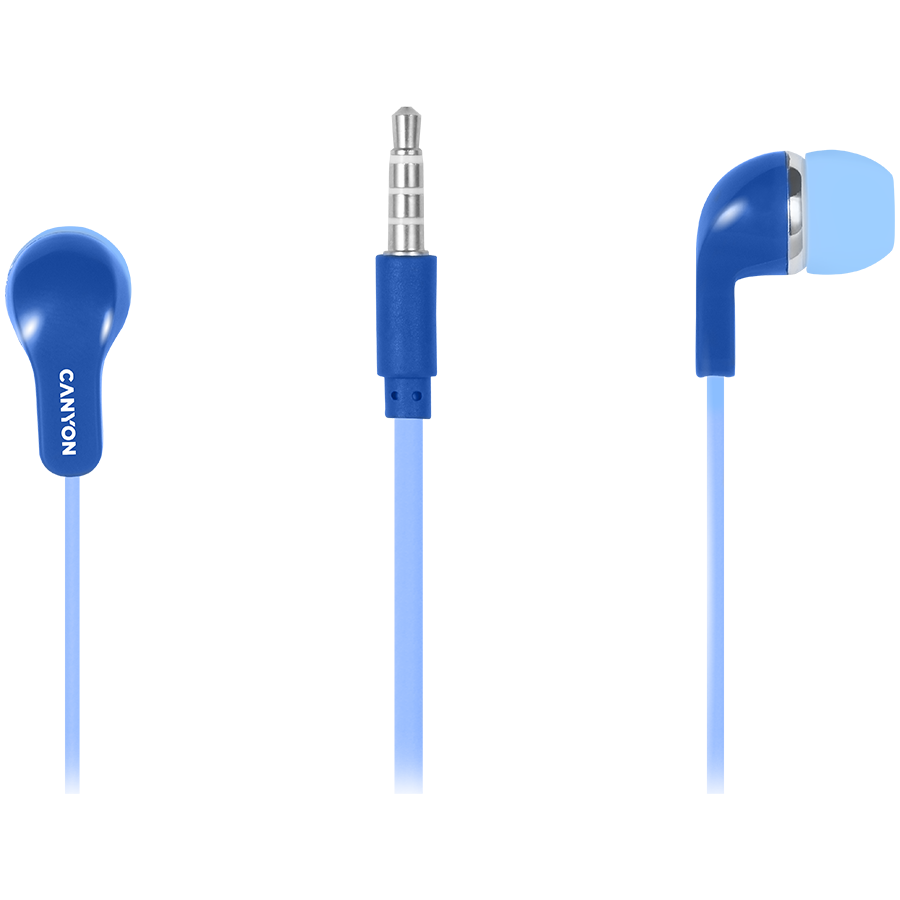 CANYON Stereo Earphones with inline microphone, Blue - CNS-CEPM02BL
