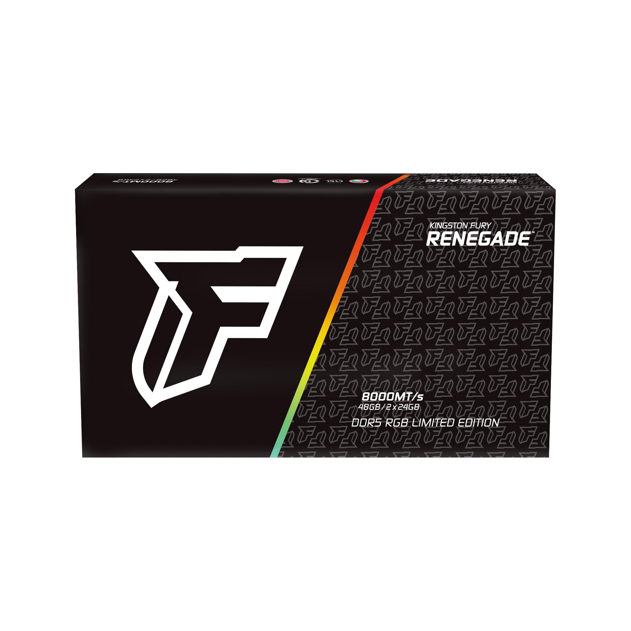 Памет Kingston FURY Renegade RGB Limited Edition 48GB(2x24GB) DDR5 8000MHz CL36 KF580C36RLAK2-48, XMP - KF580C36RLAK2-48