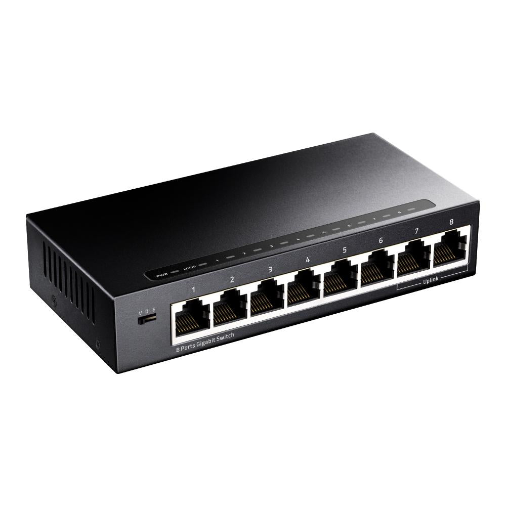 Суич Cudy GS108, 8 портов, 10/100/1000, Auto-MDI/MDIX, Метален корпус - GS108