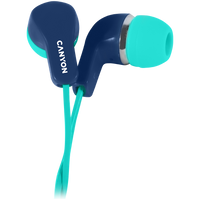 CANYON Stereo Earphones with inline microphone, Green+Blue - CNS-CEPM02GBL thumbnail 2
