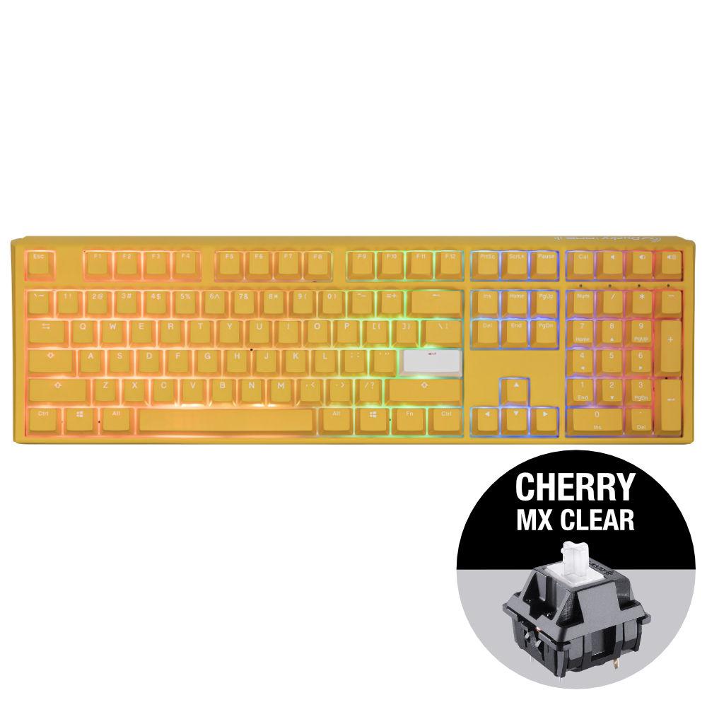 Геймърскa механична клавиатура Ducky One 3 Yellow Full-Size, Cherry MX Clear - DUCKY-KEY-08-WUSPDYDYYYC1