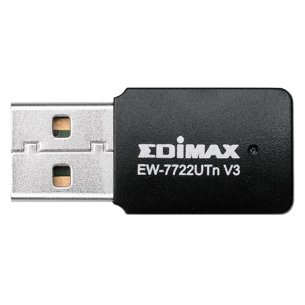 Безжичен мини адаптер EDIMAX EW-7722UTN V3, USB, Realtek, 2.4Ghz, 802.11n/g/b - EDIM-EW-7722UTN-V3