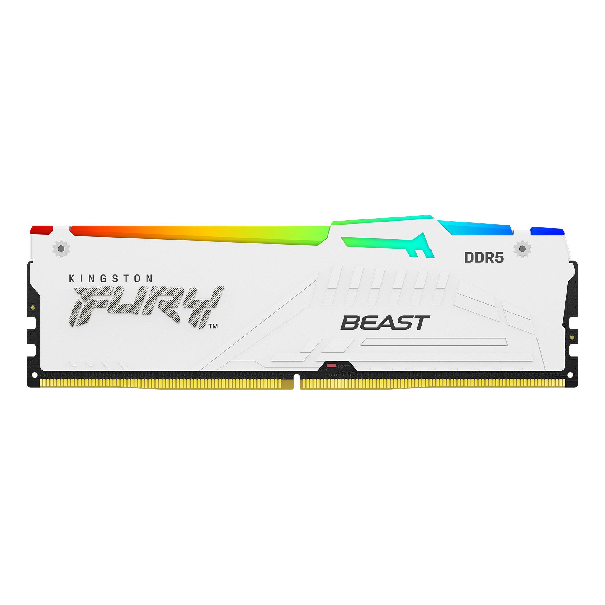 Памет Kingston FURY Beast White RGB 32GB(2x16GB) DDR5 6000MHz CL40 - KF560C36BWE2AK2-32