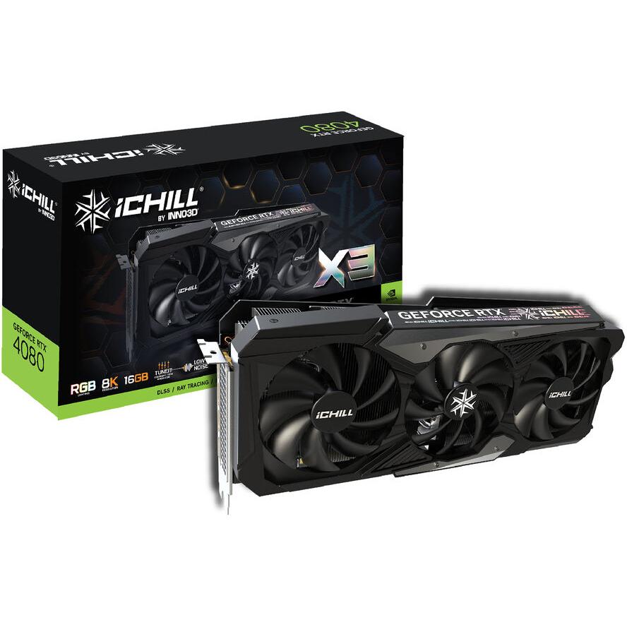 Inno3D RTX4080 iChill X3 16GB GDDR6X HDMI 3xDP - (A) - C40803-166XX-187049H (8 дни доставкa)