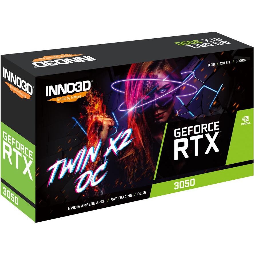 Inno3D RTX3050 Twin X2 OC 8GB GDDR6 HDMI DVI DP - (A) - N30502-08D6X-1711VA41 (8 дни доставкa)