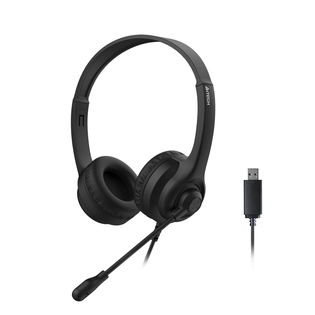 А4tech HU-8 Слушалки с микрофон, USB, въртящ се микрофон - A4-HEAD-HU-8