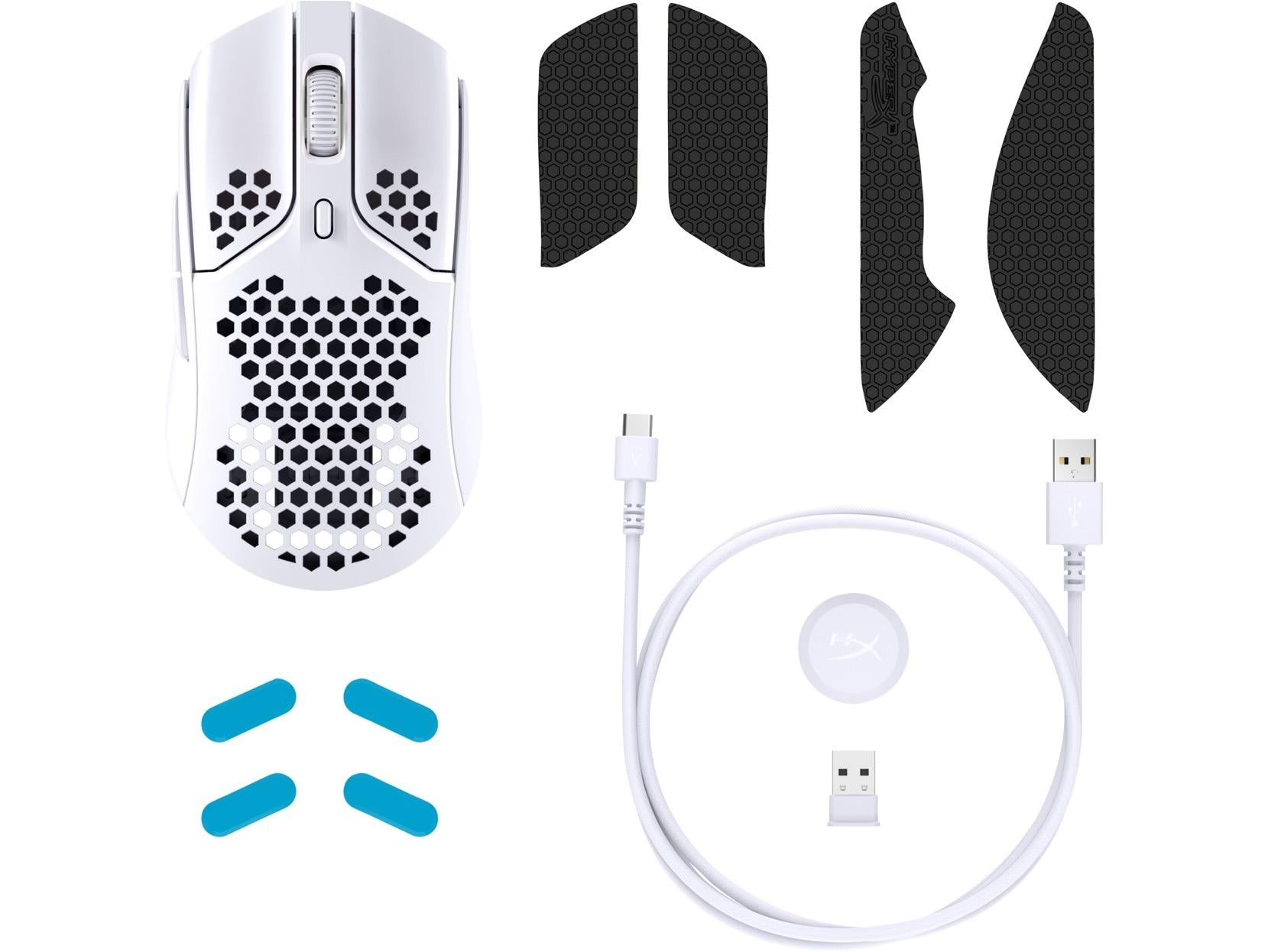 Геймърска мишка HyperX Pulsefire Haste, Wireless, RGB, USB, Бял - HX-MOUSE-PFHW-WT