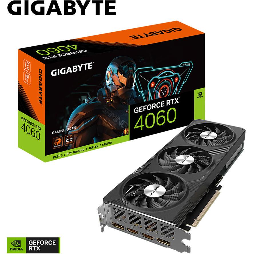 Gigabyte RTX4060 Gaming OC 8GB GDDR6 2xHDMI 2xDP - (A) - GV-N4060GAMING OC-8GD (8 дни доставкa)