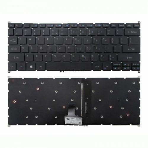 Клавиатура за лаптоп Acer Aspire R14 R5-471T R5-431T R7-372T Черна Без Рамка с Подсветка / Black Without Frame With Backlit