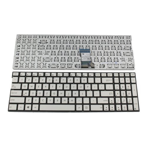 Клавиатура за лаптоп Asus Q502 Q552 N592 Q503UA Q504UA Q553UB N452 Сребриста Без Рамка (Малък Ентър) / Silver Without Frame US