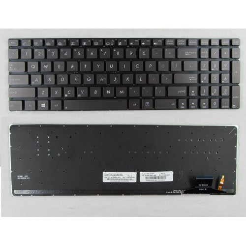 Клавиатура за лаптоп Asus UX51 Сива Без Рамка (Малък Ентър) с Подсветка / Gray Without Frame US With Backlit