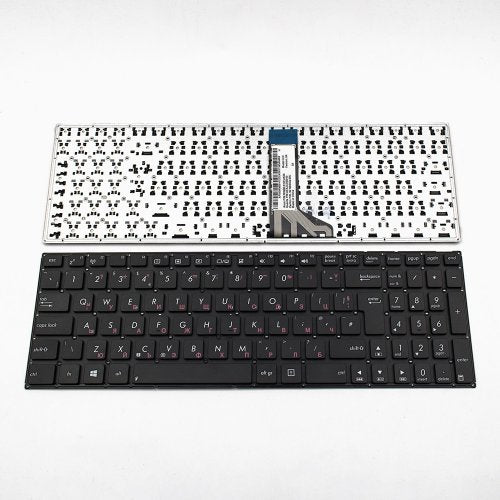 Клавиатура за лаптоп Asus X503M X503MA X503SA K553M K553MA X551 X551CA-1A X551MA X553 X553M X553MA F551CA F553M F555 R512CA R512MA Черна Без Рамка (Голям Ентър) / Black Without Frame UK с Кирилица