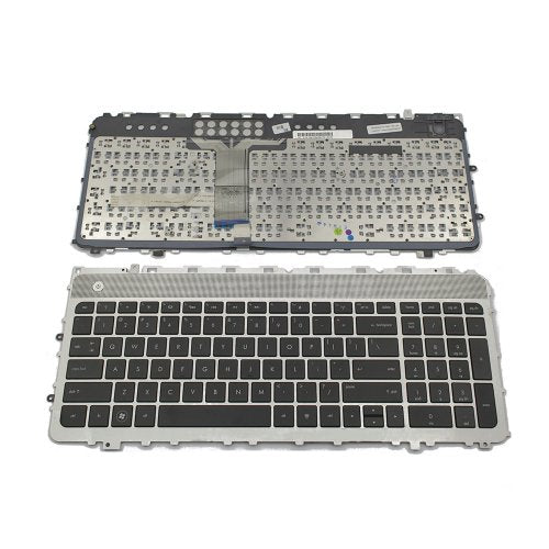 Клавиатура за лаптоп HP Envy 17-3000 17-3200 17t-3000 17t-3200 Черна със Сребриста Рамка с Подсветка / Silver Frame Black With Backlit
