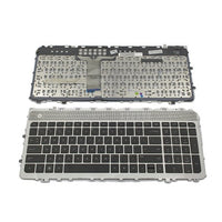 Клавиатура за лаптоп HP Envy 17-3000 17-3200 17t-3000 17t-3200 Черна със Сребриста Рамка с Подсветка / Silver Frame Black With Backlit thumbnail 1