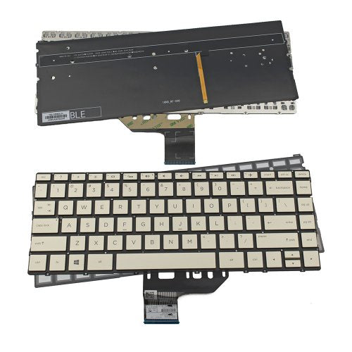 Клавиатура за лаптоп HP Spectre X360 13-W Златиста Без Рамка (Малък Ентър) с Подсветка / Gold Without Frame US With Backlit