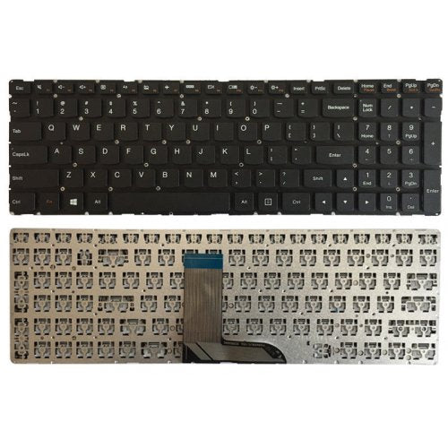 Клавиатура за лаптоп Lenovo Flex 3-15 3-1570 3-1580 Edge 2-15 2-1580 Черна Без Рамка (Малък Ентър) / Black Without Frame US