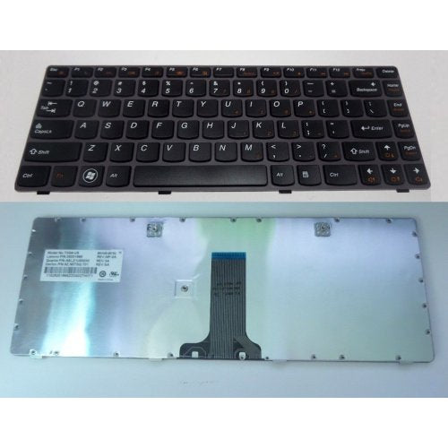 Клавиатура за лаптоп Lenovo IdeaPad G480 G485 Z380 Z480 Z485 Черна със Сива Рамка с Кирилица / Gray Frame Black